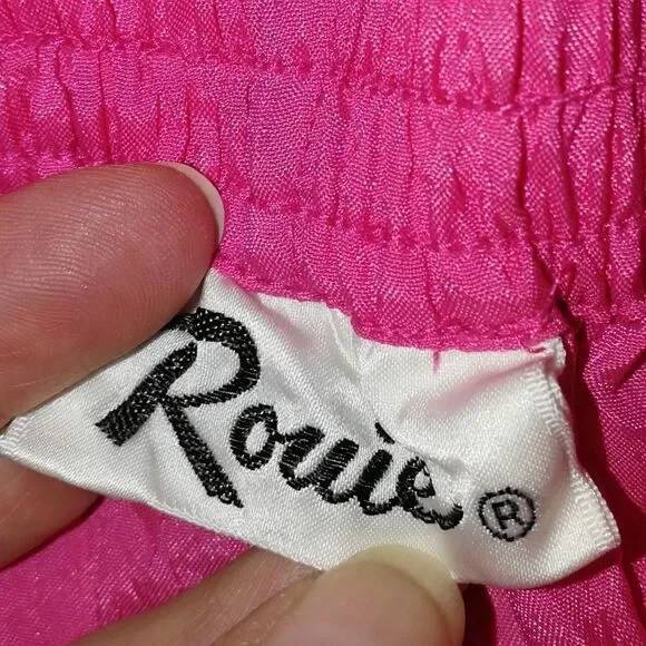 VINTAGE Y2K Bubble Pink Satin Light Silky High-rise Tapered Trouser Pants Small - Picture 9 of 14